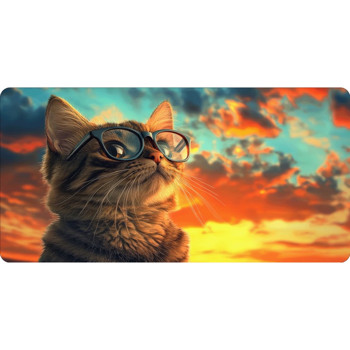 Mousepad Deskmat Smart cat 700x350x2mm margini drepte necusute Oktane