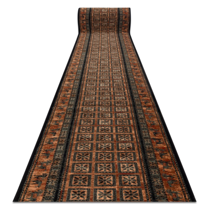 Traversa lana kashqai 4301/500 oriental, DYWANY ŁUSZCZÓW cadru verde / bej 80cm, 80x280 cm