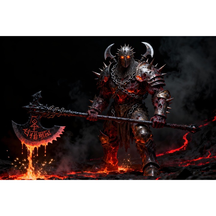 Tablou Canvas Saron-Arthar The Destroyer, 60 x 40 cm, colectia VeliumHeroes, razboinic, stil pictura, sasiu de lemn, panza de bumbac 90%, agatatoare invizibila