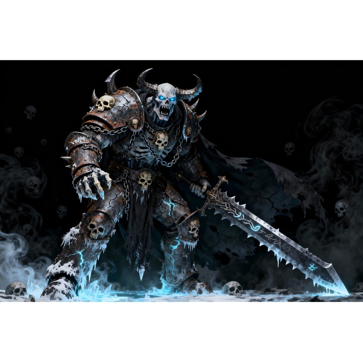 Tablou Canvas Lich Commander, 90 x 60 cm, colectia VeliumHeroes, razboinic, stil pictura, sasiu de lemn, panza de bumbac 90%, agatatoare invizibila