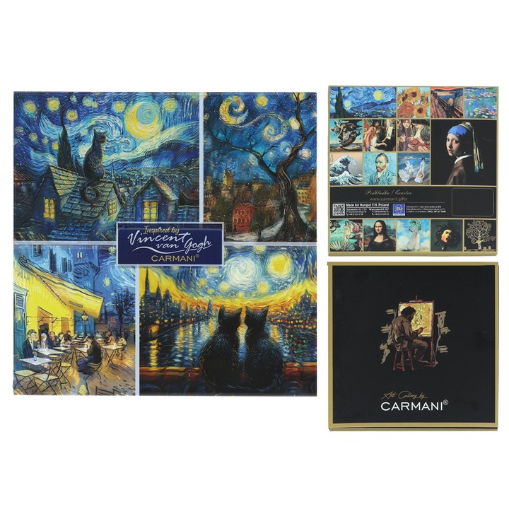 Set 2 suporturi pentru bauturi, CARMANI, Multicolor