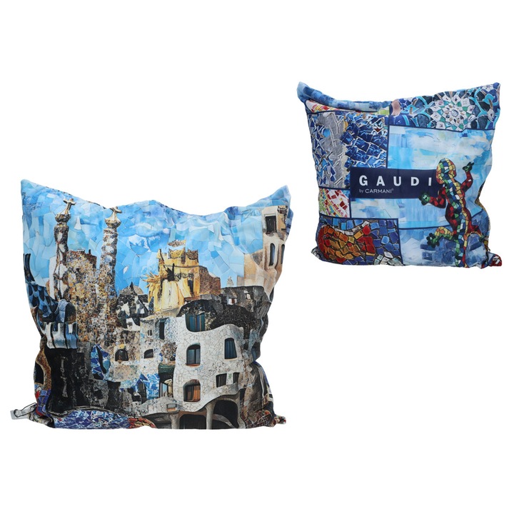 Dekoratív párna CARMANI, Antoni Gaudi modell, többszínű, 40x40cm