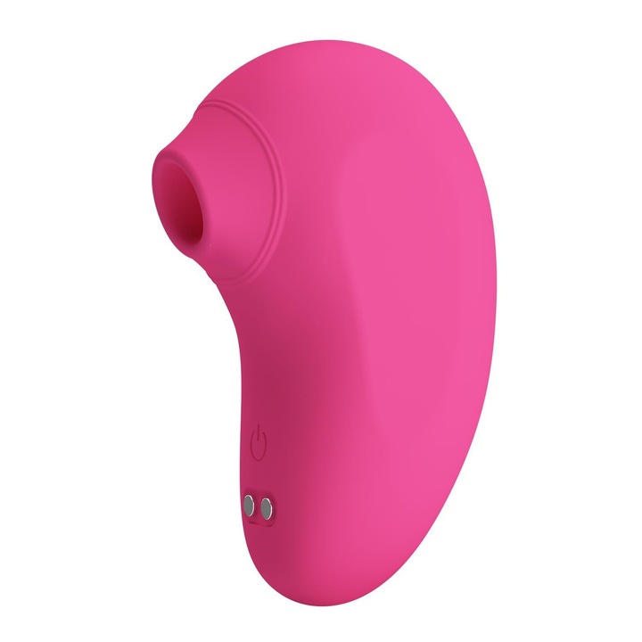 Stimulator clitoridian cu presiune, pretty love, Arila, silicon roz, 9,2cm x 3,5cm, 7 moduri de aspiratie si vibratie