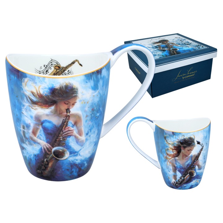 Cana CARMANI Muzica Femeii, Porcelan, 300ml, Design Artistic