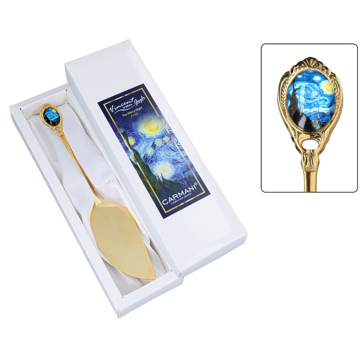 Spatula pentru servire tort, CARMANI, model Van Gogh, 30cm