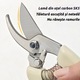 DF-130 kerti metszőolló, SK5 szénacél penge, 18 cm, 20 mm vágási kapacitás, ergonomikus csúszásmentes nyél, biztonsági zárral, tartalék rugóval és rozsdagátló olajjal