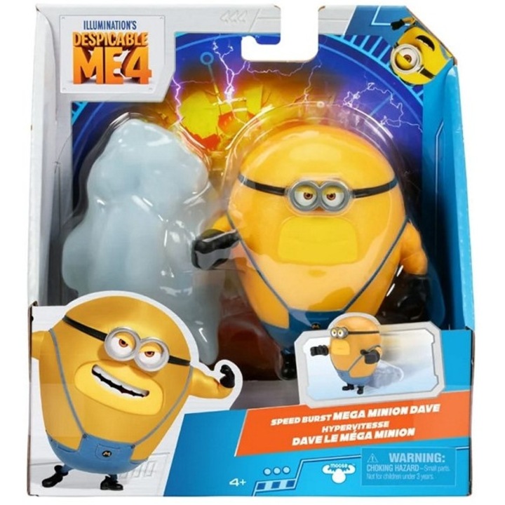 Комплект фигурки Аз, проклетникът 4 Crash&Roll Mega Minion Дейв 10см, многоцветен, за деца 4-13 години