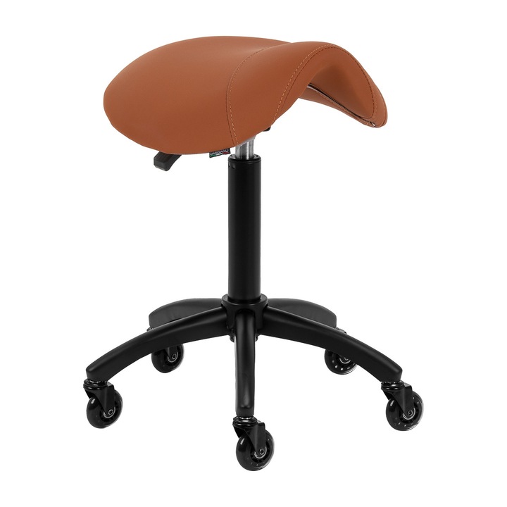 Gabbiano D032 professzionális gurulós szék, ergonomikus, állítható magasságú 56-77cm, barna színű, fekete alappal