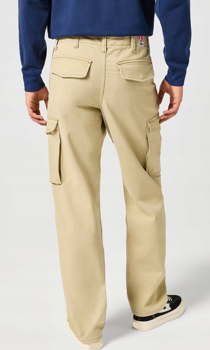 Pantaloni cargo barbati Wrangler Casey Jones, croiala lejera, bumbac/elastan, bej