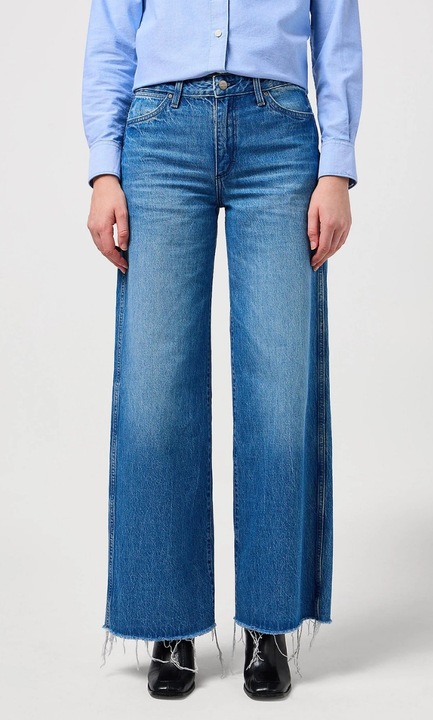 dama, Wrangler, albastru, bumbac, Albastru