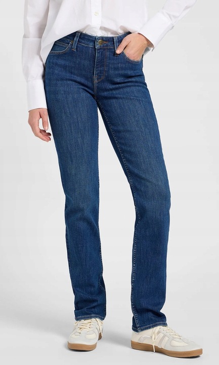 Blugi dama, Lee, regular fit, albastru, bumbac/poliester