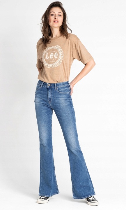 Blugi dama, Lee, model BREESE, evazati, albastru, bumbac, W33-L33 US