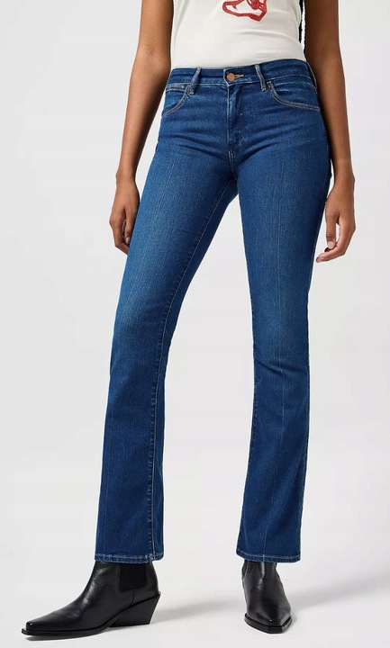 Blugi dama, Wrangler, Bootcut albastrudwqf, Albastru