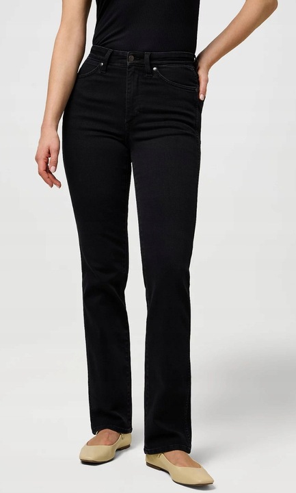 Blugi dama, Wrangler, negru, bumbac/poliester