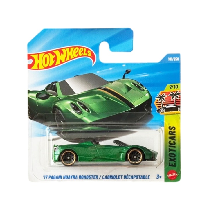 Hot Wheels kisautó, Pagani Huayra Roadster '17, zöld, 1:64 méretarány, 2026-os modell
