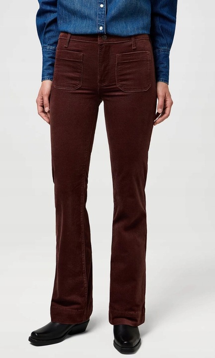 Pantaloni dama Wrangler Flare 623, evazati, material catifelat, W26-L32 US