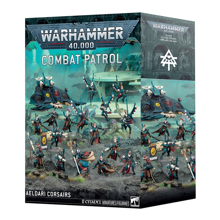 Разширение за игра Warhammer 40000, Combat Patrol: Aeldari Corsairs, Games Workshop, 17 модела за сглобяване, сив