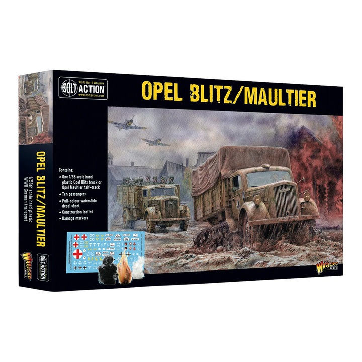 Разширение за игра Bolt Action и Konflikt '47, Opel Blitz Maultier, Warlord Games, модел за сглобяване, сив