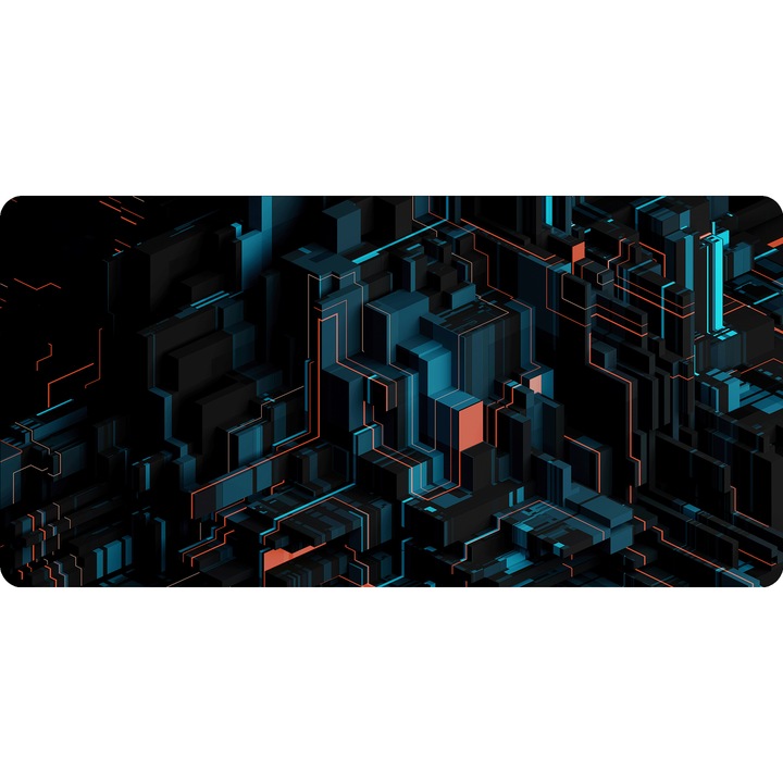 Mousepad Abstract Deskmat Geometric shapes 800x400x4 mm margini cusute Oktane