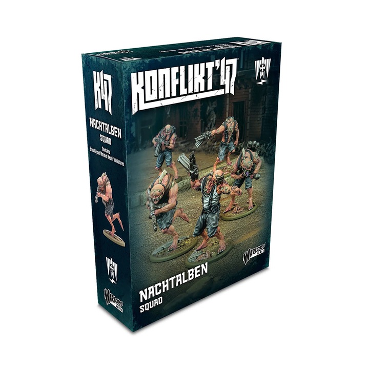 Разширение за игра Konflikt '47, отряд Nachtalben на Оста с StG 44Z, Warlord Games, 5 модела за сглобяване, сив