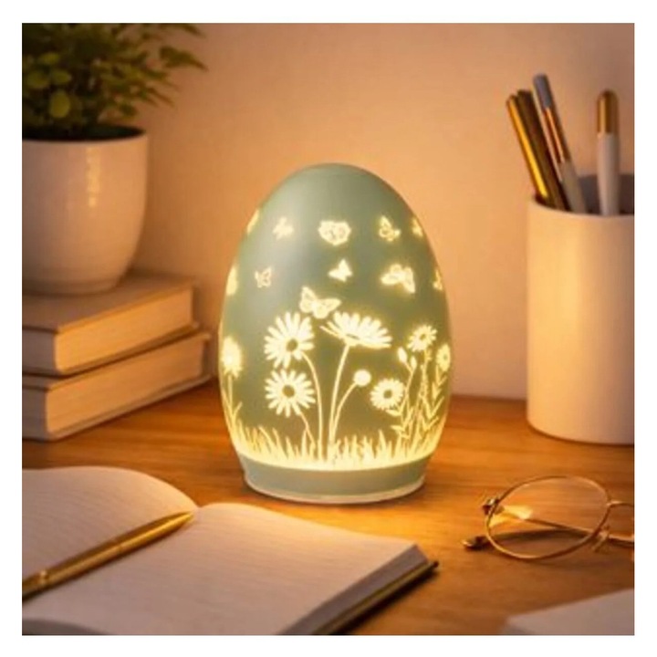 Jumbo Pahar de oua de Paste cu LED Verde Menta Ø10 x 13, 5 cm