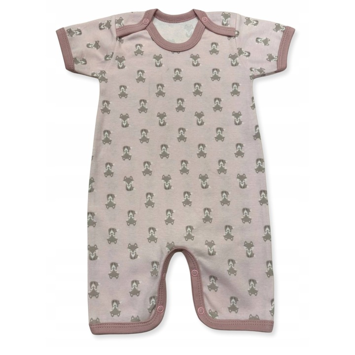 Salopeta copii, Dartomik, maneca scurta, bumbac, bej, Bej