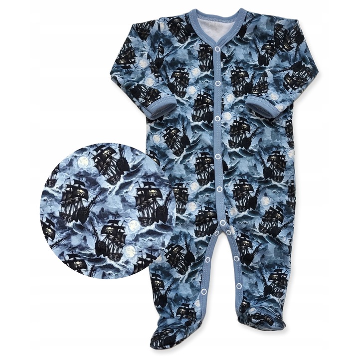 Salopeta copii Dartomik, bumbac 100%, albastru