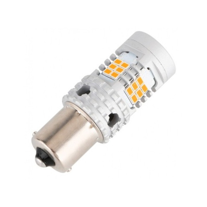 Led сигнални лампи оранжеви PY21W BAU15S Super Canbus с 26 SMD 3020 12V BTLE5029A-BAU15S