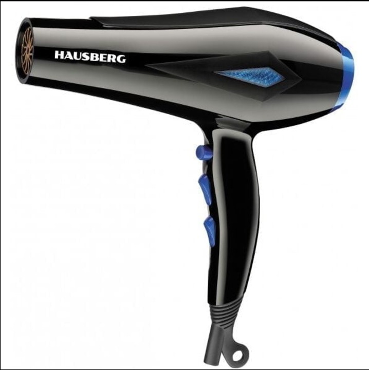 Professzionális hajszárító, 2400W teljesítmény, Két sebességfokozat, 3 fűtési fokozat, Ionos