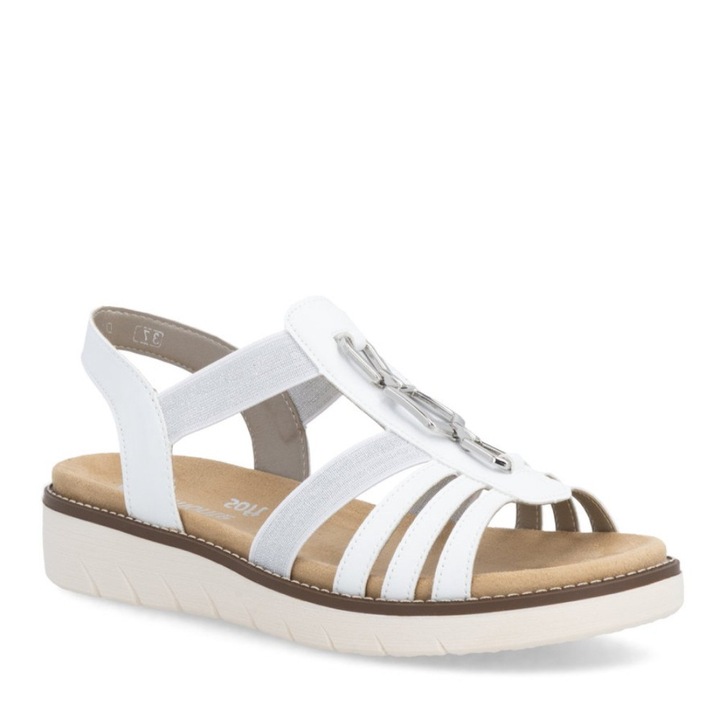 Rieker Remonte sandale albe slip-on pentru femei D2041-80