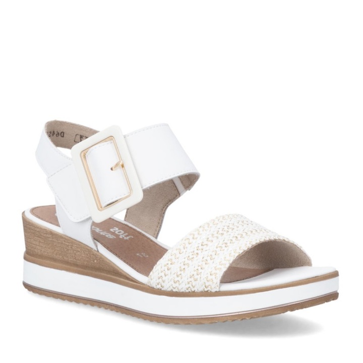 Remonte Remonte fehér női tépőzáras telitalpú szandál D6453-81