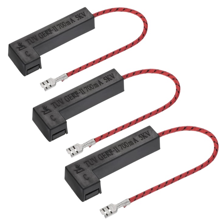 3 db mikrohullámú sütő biztosíték készlet 5KV 0,7A, Lunniquee®, 53x10x18mm