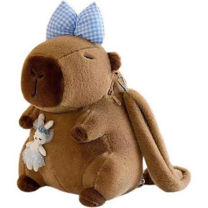 Kapibara Hátizsák, nagy kapacitású, kék nyúl design, 35cm