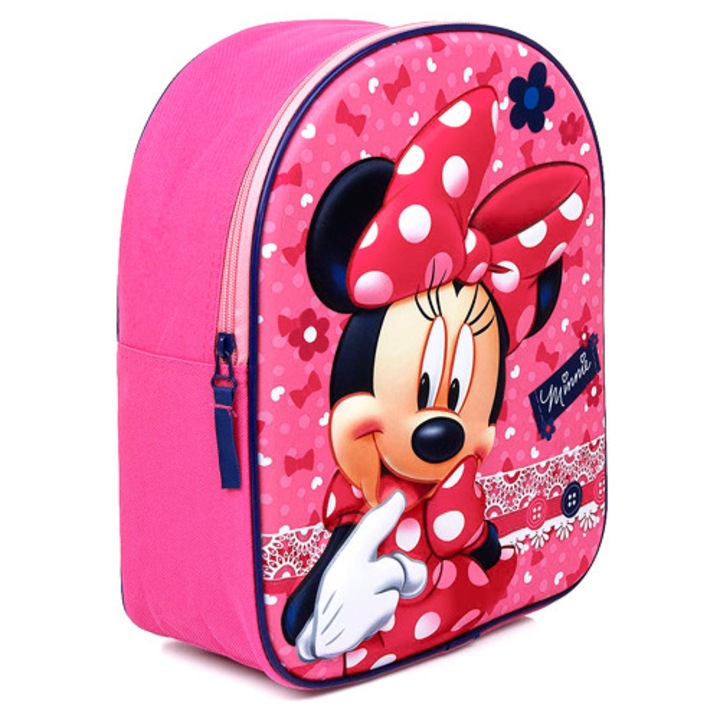 Раница Vadobag Minnie Mouse, розова, 31x25x12 см, 3D панделка