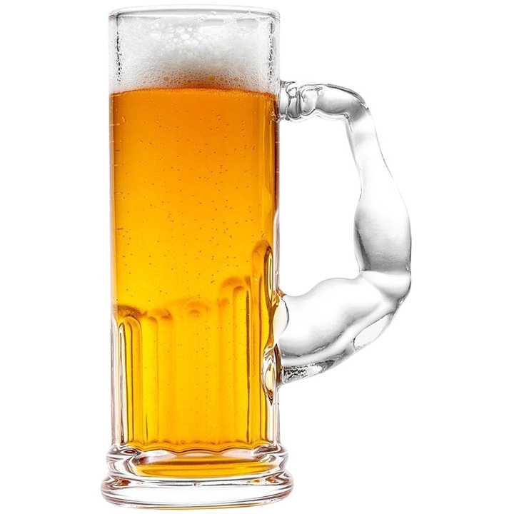 Забавна чаша за бира, GadgetMaster, форма на бицепс, 620ml, за него