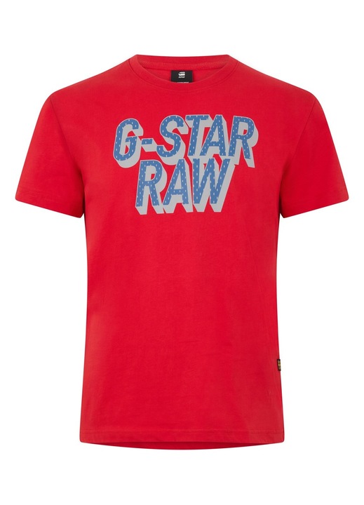 Мъжка памучна тениска G Star 3D Dotted Graphic T-Shirt, Червен