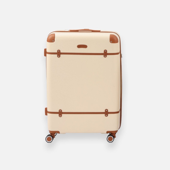 Kуфар, ABS съполимер, Компактен, Дизайн с таба детайли, 33 литра, До 15 кг, 36x21x55,5 см, Екрю