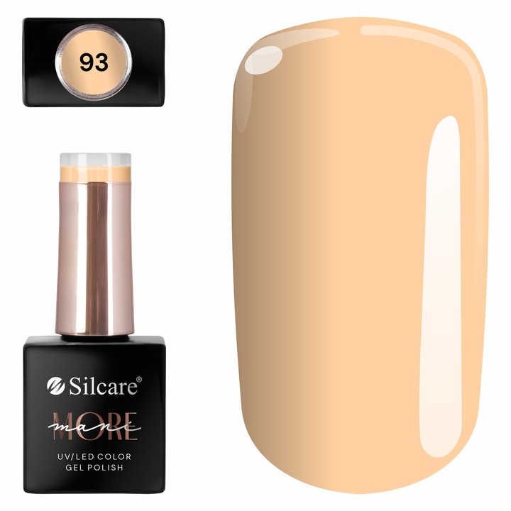 Lac hibrid pentru unghii Silcare ManiMORE 93, crema piersica nude, 10g