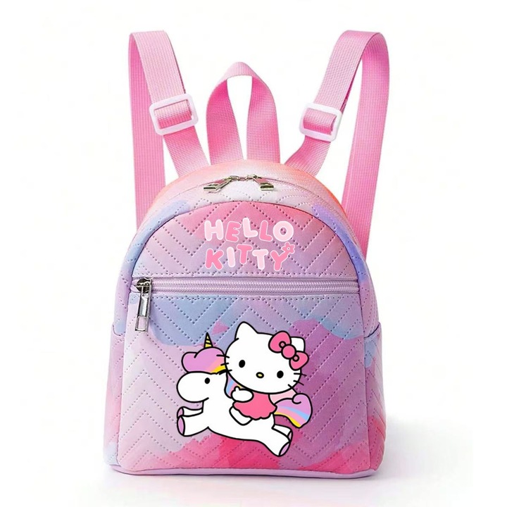 Rucsac cu Hello Kitty, versatil pentru copii, material PU, 18x19x10cm