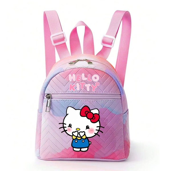 Hello Kitty mintás hátizsák, sokoldalú gyermekek számára, PU anyag, 18x19x10cm