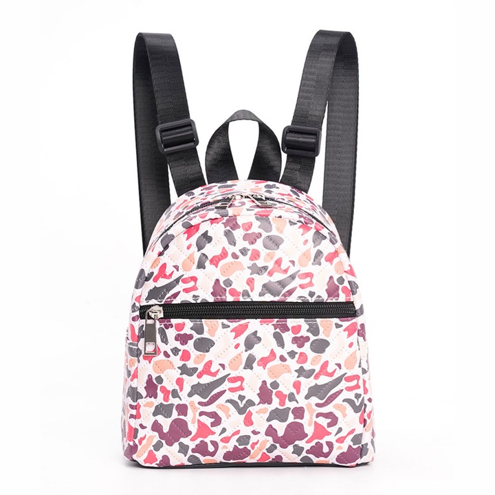 Rucsac mini dama, imprimeu floral, material PU
