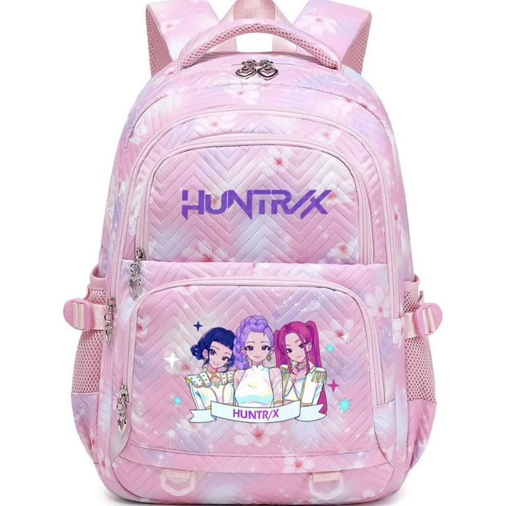 Ghiozdan K-Pop Witcher, capacitate mare, roz, 34x17x44cm