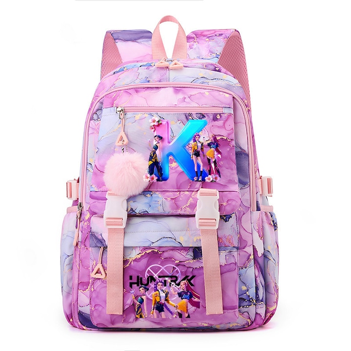 Unisex Demon Hunter hátizsák, színes stílusú, diákoknak, utazáshoz, 30x45cm