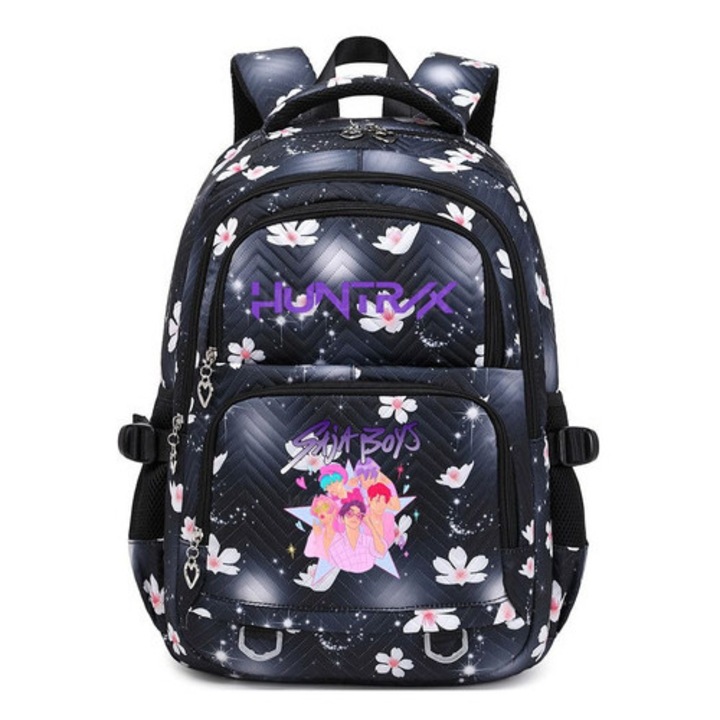 Ghiozdan K-Pop Witcher, capacitate mare, 34x17x44cm, negru