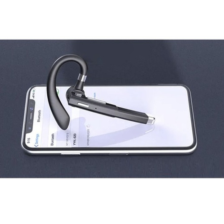 Bluetooth vezeték nélküli fejhallgató, 10 m hatótávolság, akkumulátor kijelző, gyors töltés 1.5 óra, fekete