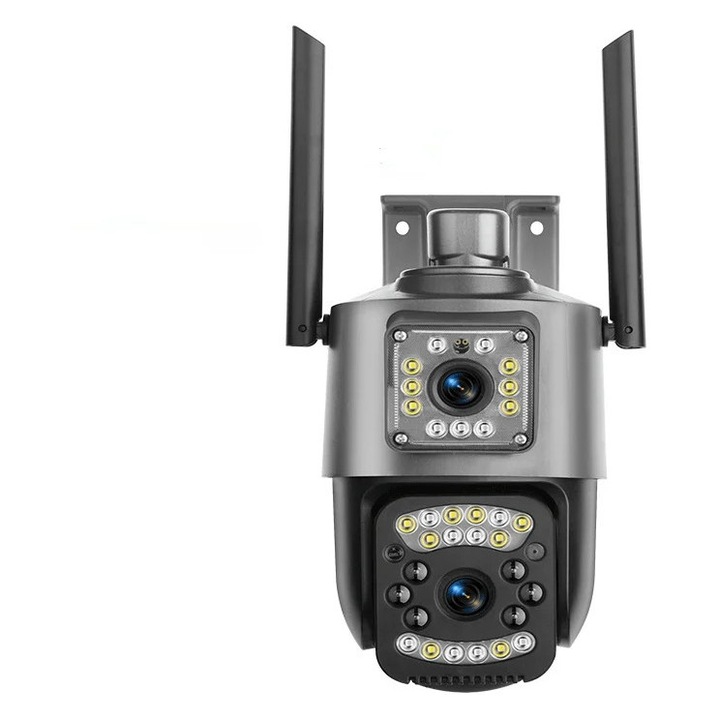 Камера за видеонаблюдение V380 PRO - 4G свързаност - 2 обектива - PTZ въртящ се - 6MP Ultra HD