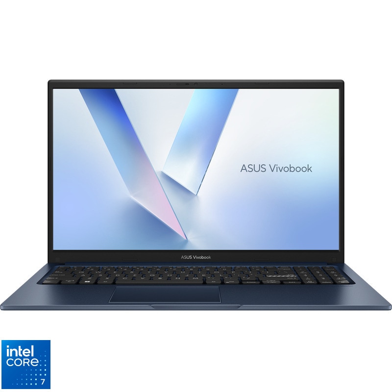 Laptop ASUS 15.6'' Vivobook 15 X1504VA, FHD, Procesor Intel® Core™ 7 150U (12M Cache, up to 5.40 GHz), 56GB DDR5, 2 TB SSD, Intel Graphics, WINDOWS 11 PRO, Quiet Blue