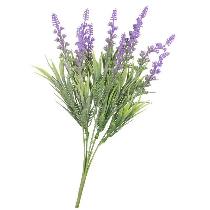 Buchet flori artificiale, 35cm, 5 ramuri, multicolor