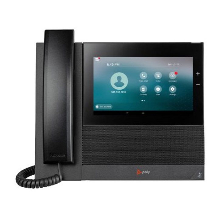 Telefon cu fir HP CCX 600, multicolor, 7 caracteristici, cu PoE, ecran tactil mare