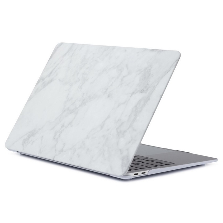 Husă protecție laptop 13 inch Marmură deschisă, policarbonat, deux piese